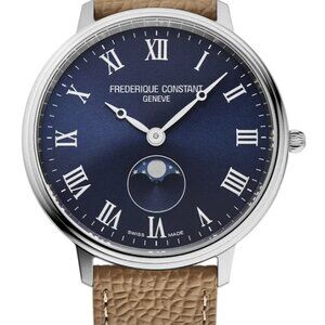 Frederique Constant Unisex Classic Moon Quartz Brown Watch 38 MM FC-206RN3S6
